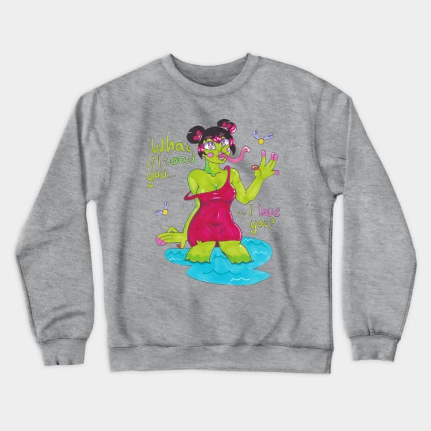 Frog Girl Pun Up! Crewneck Sweatshirt by The Beautiful Egg